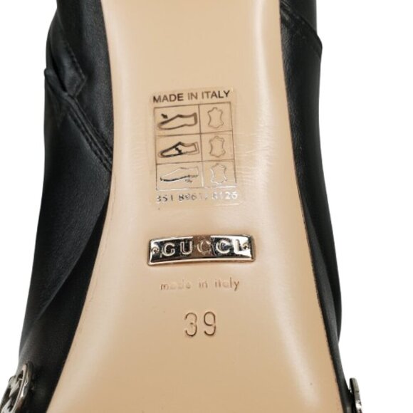 Gucci Janaya GG Logo Leather Platform Ankle Boots - Picture 9 of 11